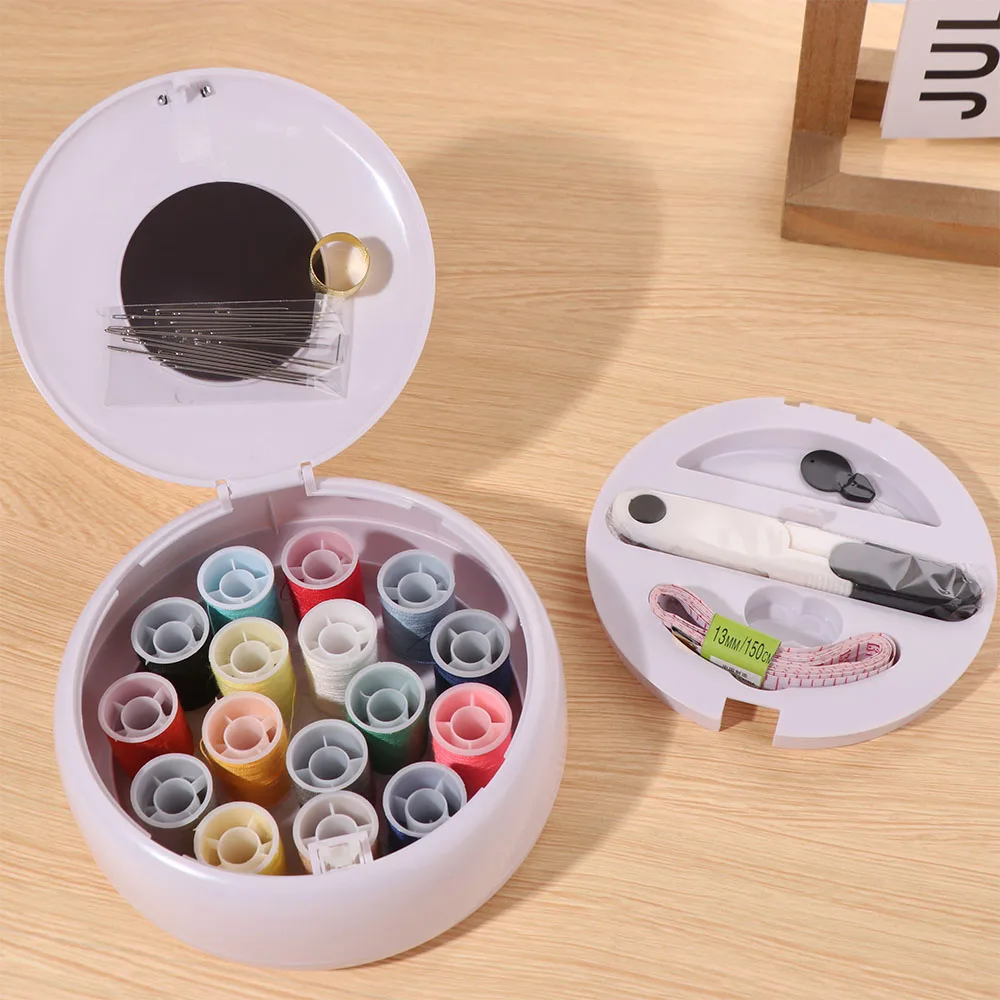 

Embroidery Portable Magnetic Sewing Box Set Mini DIY Needles Thread Box Scissors Colorful Thread Sewing Kit Household