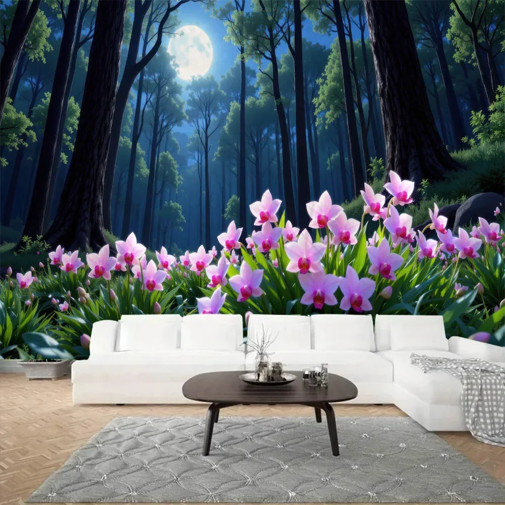 Natural Landscape Tapestry Forest Flower Wall Hanging Soft Background Cloth Various Patterns Home Decoration Wall Art
