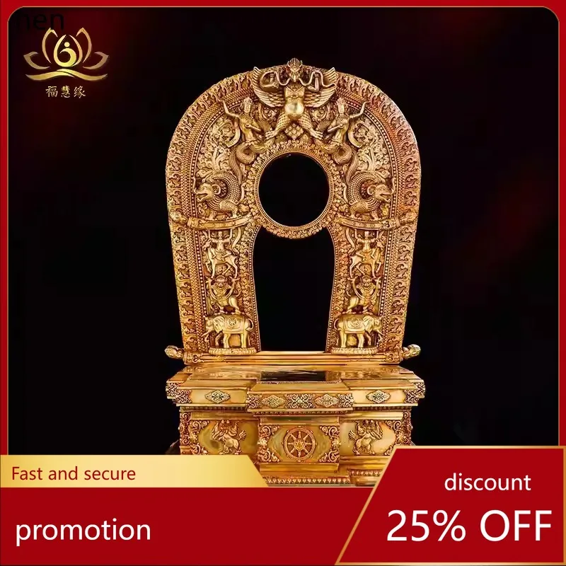 Cz brass gilt buddha statue altar base home diamond platform buddha niches 7inch 10inch ornaments