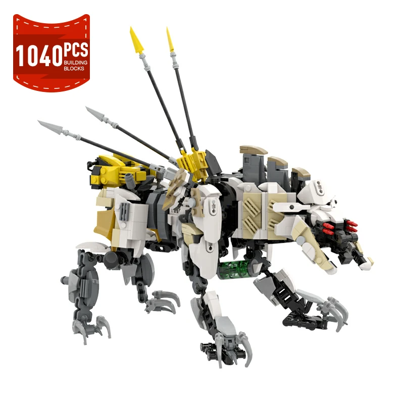 Moc Horizoned Zero Dawn Sawtooth Sentry Scrounger Dinosaur Model Building Block Game Action Figures Assemble Bricks Toys Gifts