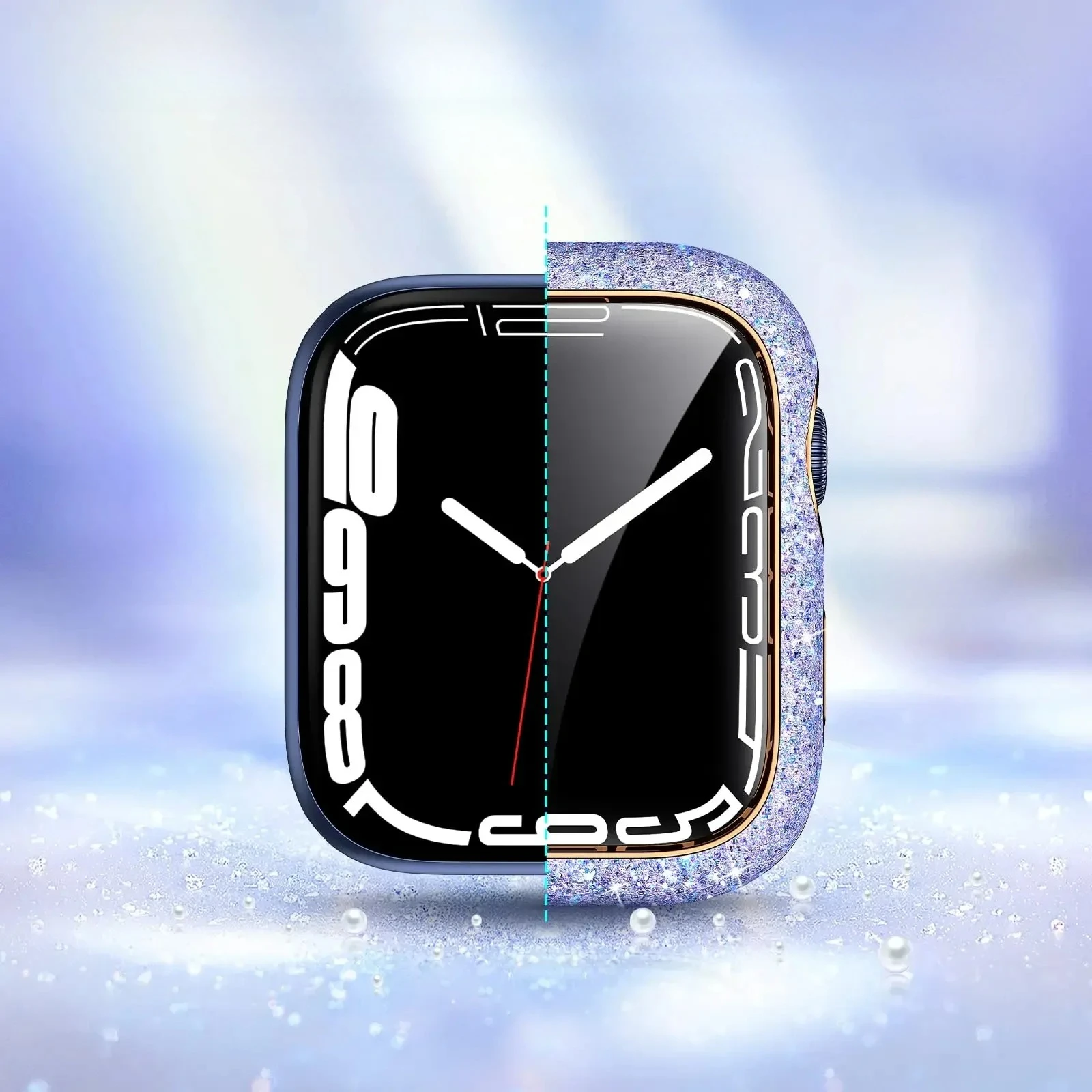 Женский чехол с кристаллами и бриллиантами для Apple Watch 11 10 46 мм 42 мм Защитное стекло для экрана iWatch 9 8 7 6 5 SE 45 мм 41 мм 44 мм 40 мм