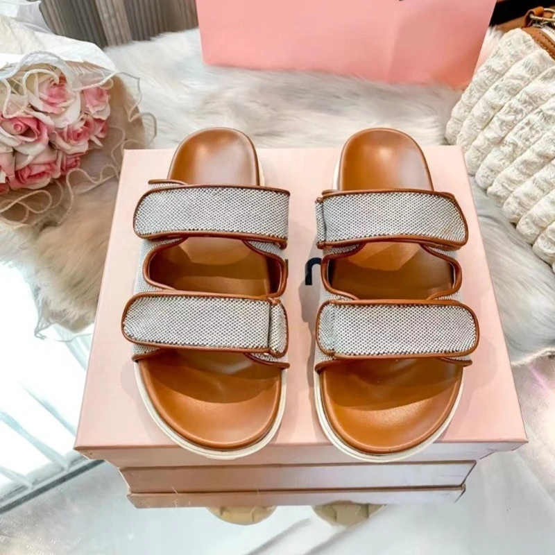 

2026 Spring Summer New Women's Tactical Velcro Slides Chunky Sole Sandals All-Matching Gorpcore Athflow Quick-Release Strap Energy Return Sole Non-Slip Rubber Grip for Women Girls Daily Errands Outfit Streetwear Essential Comfortable Walking Shoes
