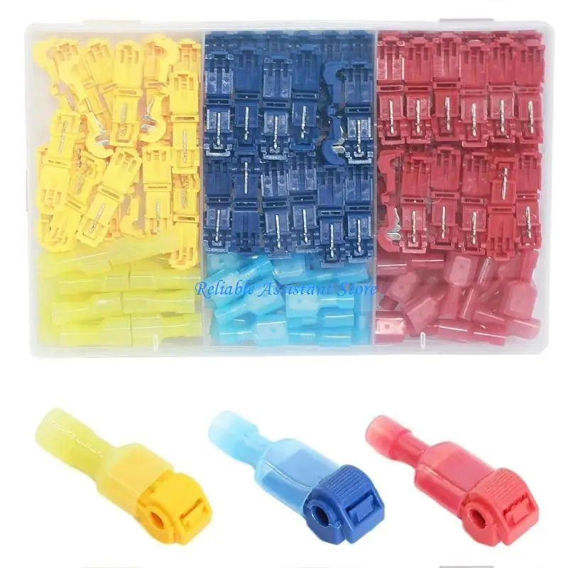 N58C 144pcs روابط سريعة المحطات الأسلاك الموصل الكهربائي موصل سلك T-TAP لأسلاك الأسلاك