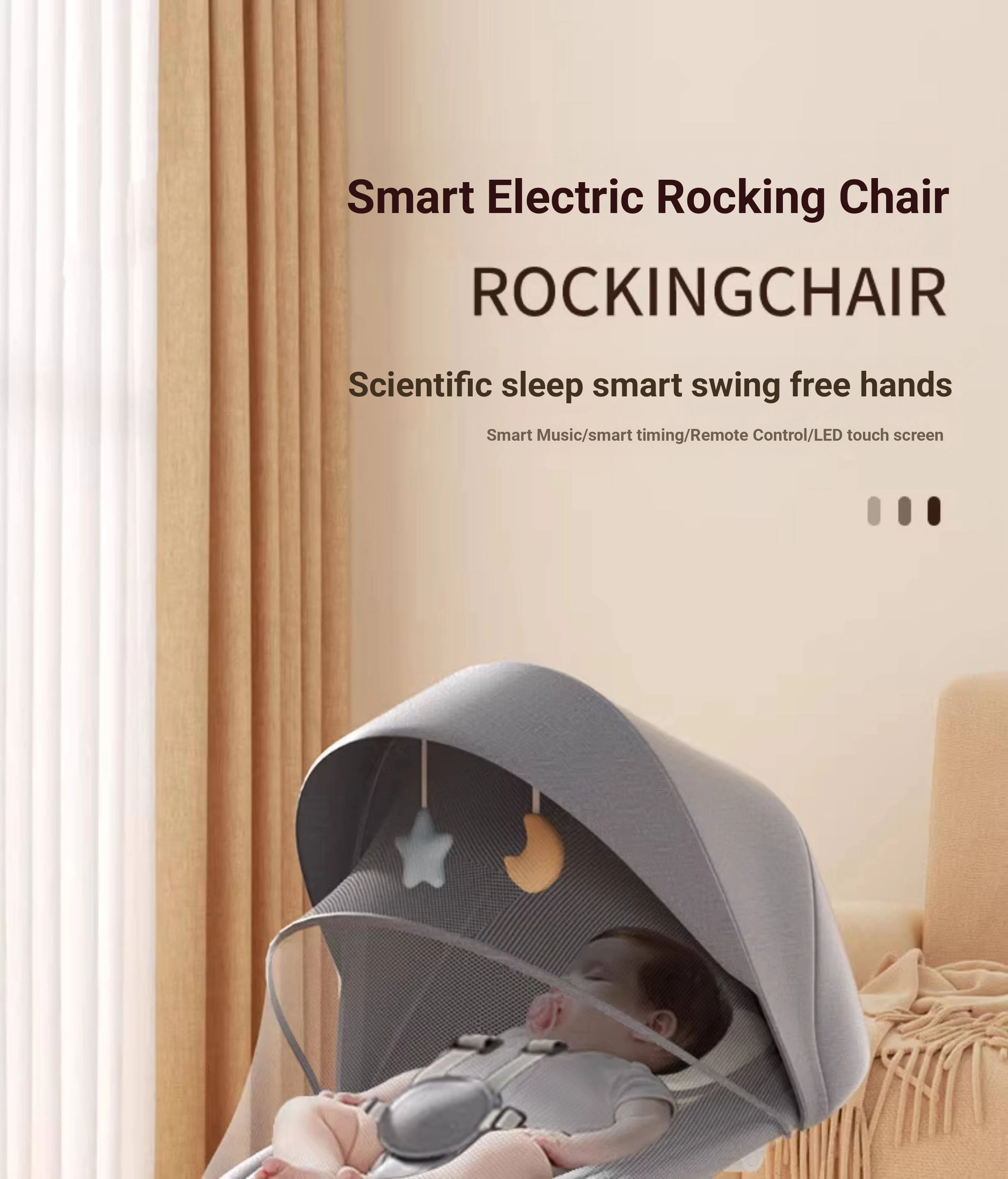 Electric Baby Rocker Swing Chair Newborn Soothing Recliner