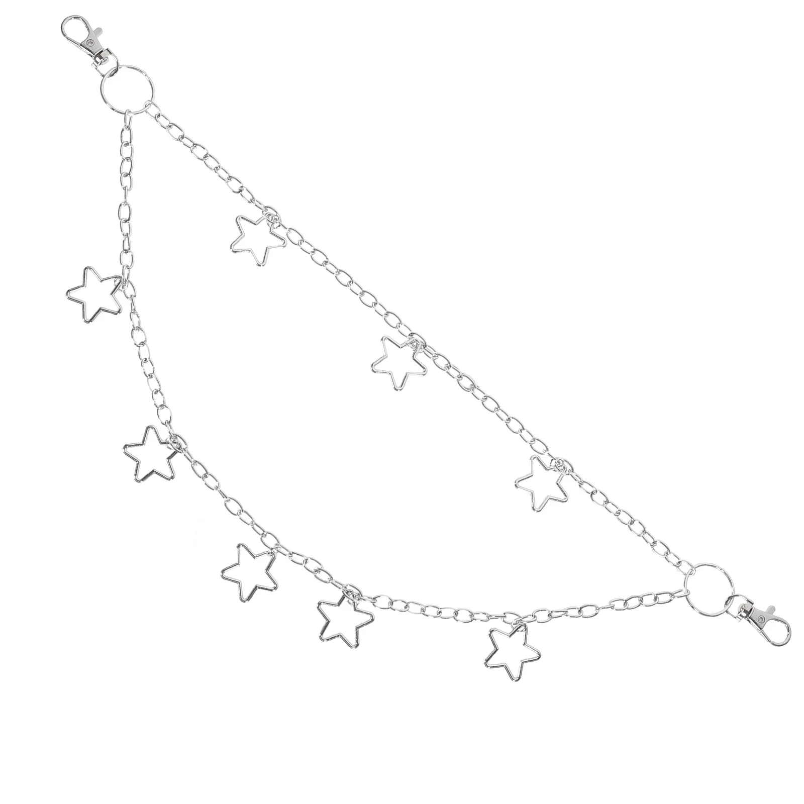 Cadena para pantalones de doble capa, cadena decorativa duradera de aleación para pantalones vaqueros, cartera, bolso, adorno