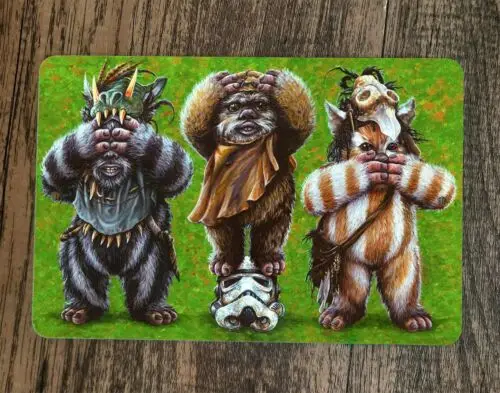 See Hear Speak No Evil Ewoks 8x12 Metal Wall Sign Poster