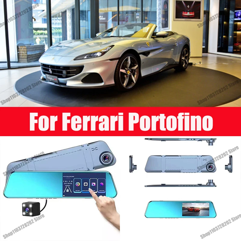 

For Ferrari Portofino Camera Car Touch Screen Video Recorder Rearview mirror Dash Cam Front and Rear Camera Mirror DVR