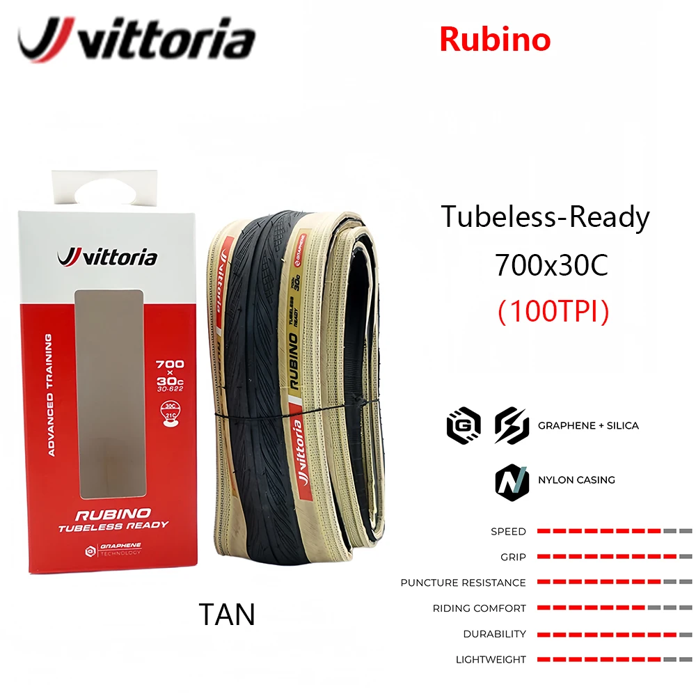 Vittoria Rubino Rennradreifen Schlauchlos 700x28C/30C Pannensicherer Faltbarer Fahrradreifen – Detail 12