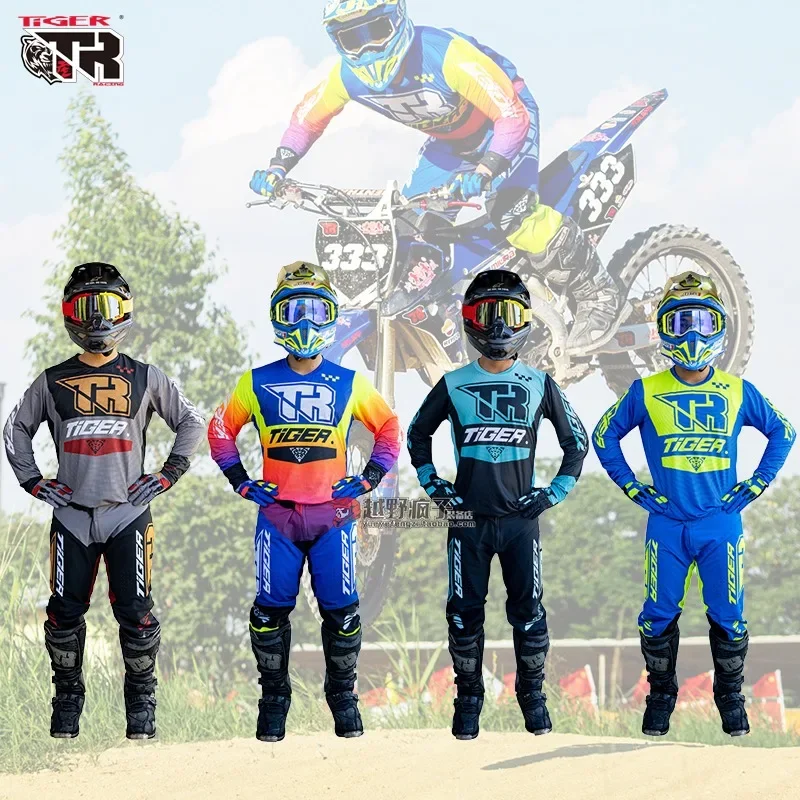 Traje de Motocross TR para hombre y mujer, conjunto de carreras para montar en motocicleta todoterreno, transpirable para las cuatro estaciones