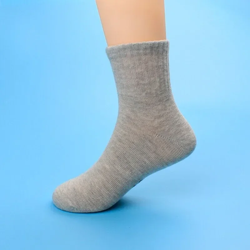 Lot de 5 paires de chaussettes de sport pour enfant, en coton, respirantes, couleur unie, blanc pur, pour garçon et fille de 1 à 12 ans