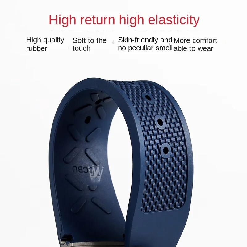 สายนาฬิกาข้อมือยางฟลูออโรสำหรับนาฬิกาอินเตอร์เฟซแบบโค้งสำหรับ IWC IW371620/IW371446รุ่น20มม.