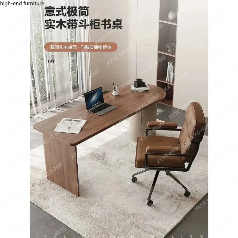 XXMinimalist Study Desk Solid Wood Writing Table Modern Office Computer Desk Executive Desk