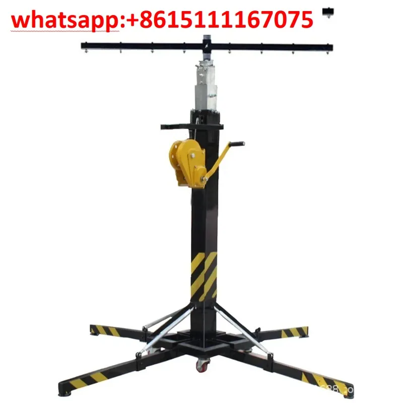 Heavy-Duty Manual Crank Lift Truss Stand, 250KG Bearing 6M Truss Tower For Event Stage Lighting & Audio Line Array Rigging