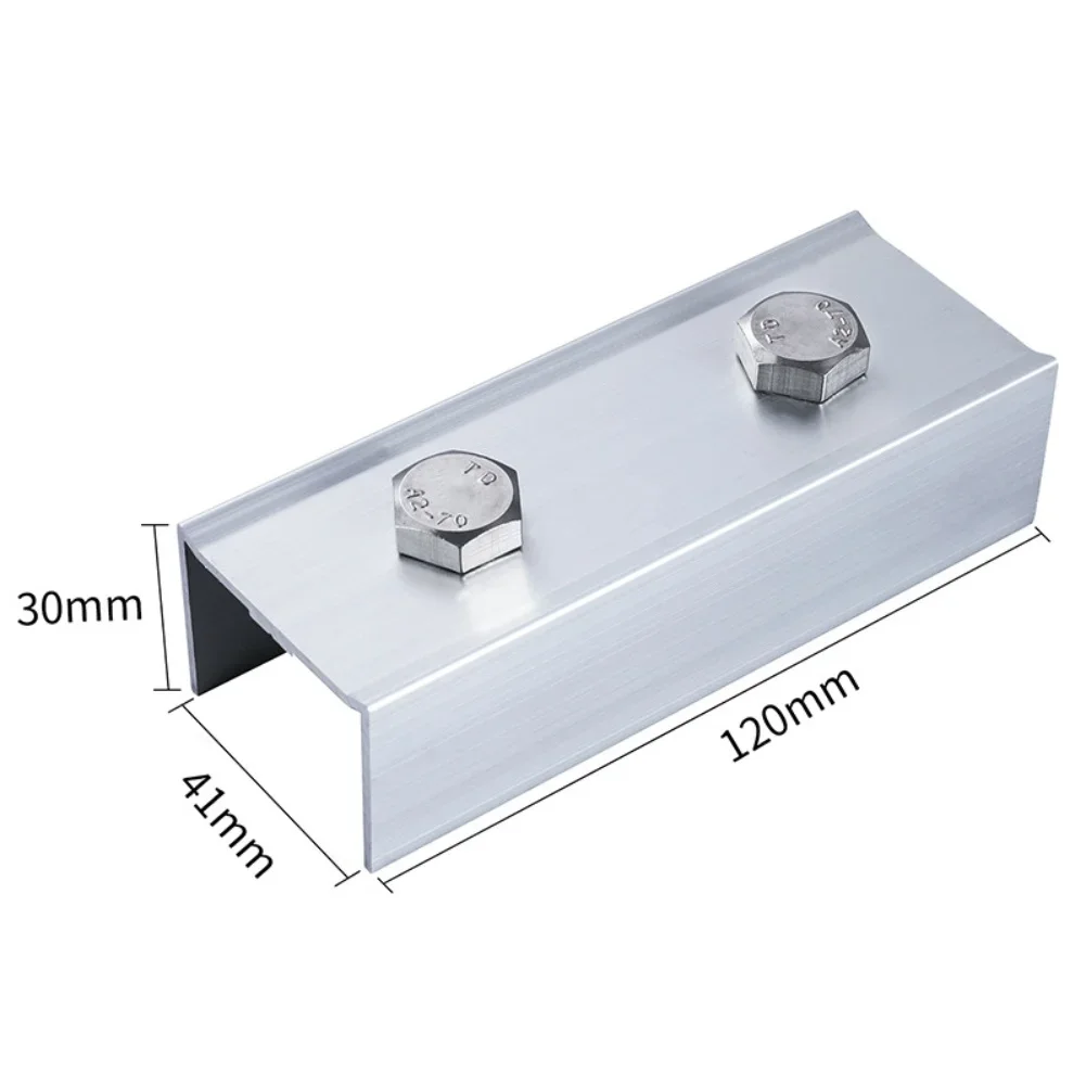 8pcs Solar Panel Bracket Connector Aluminium Alloy Rail Mount For Secure Outdoor Installation For Various Panel 120x41x30mm