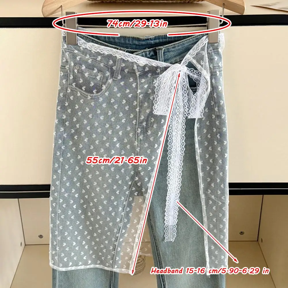 INS Blogger Lace Layered Gauze Skirt With Tie Up Spicy Girl Stacked Skirt Y2K Streetwear Apron Wrap Skirt Lace Up Matching Pants