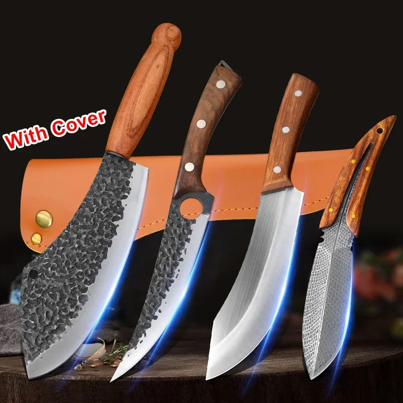 Hand Forged Boning Cleaver Knife Chinese Chef Knife Butcher Cutter Sharp Barbecue Sushi Knife Fish Deboning Kitchen Cooking Knif