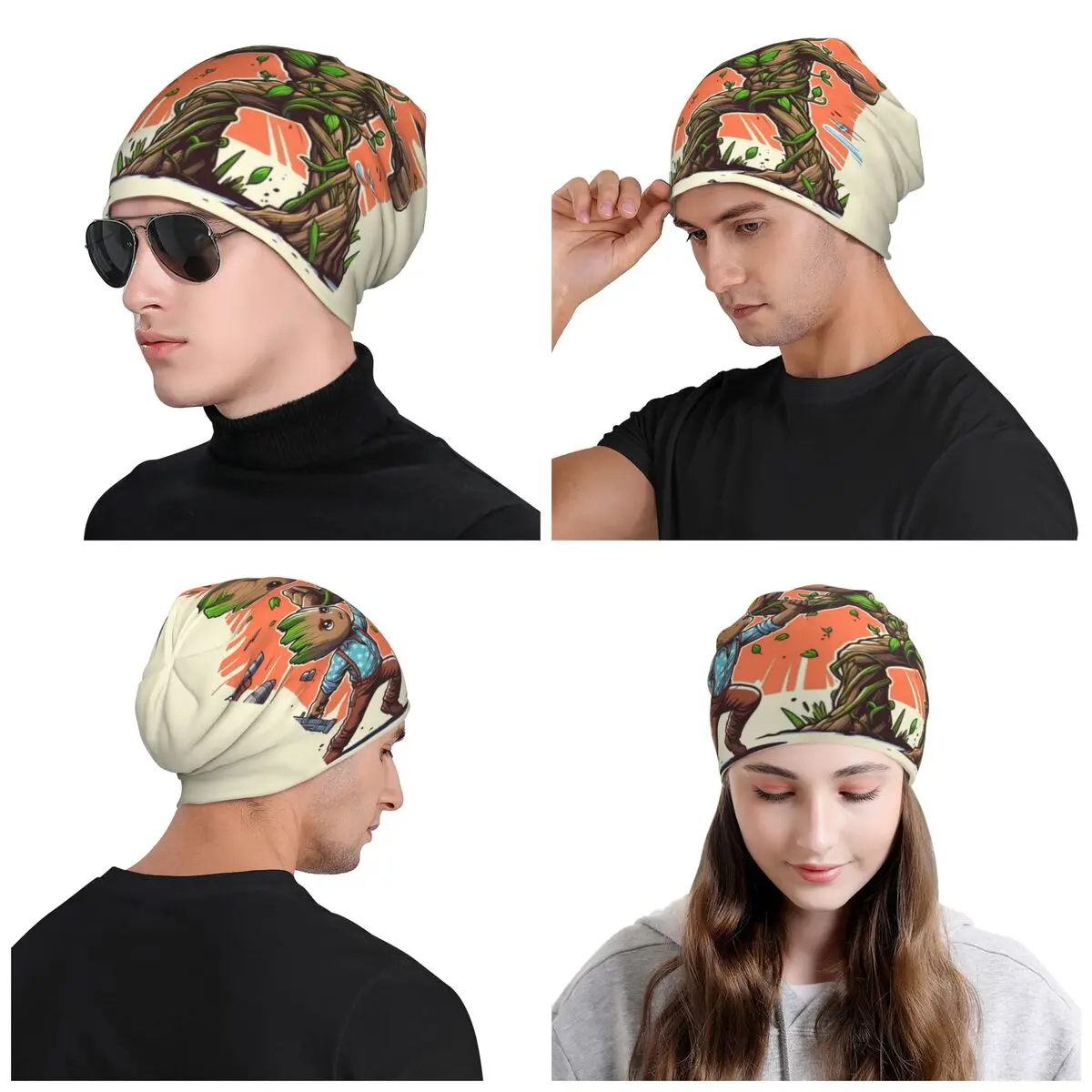 حراس المجرة أنا أعظم الوحش Skullies Beanies قبعات الشارع الشهير شتاء دافئ النساء الرجال محبوك قبعة الكبار بونيه القبعات