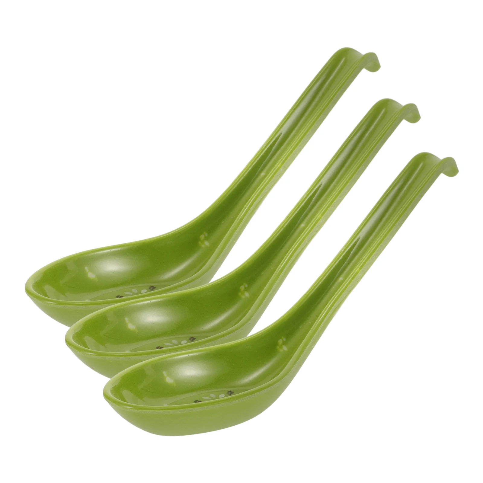

3pcs Imitation Ceramic Long Handle Spoons Hook Style Soup Spoon Tableware Anti-slip Porridge Spoon Kitchen Utensil for Home Kitc