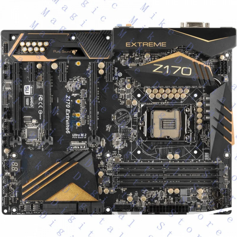 

UU для материнской платы ASROCK Z170 Extreme6 LGA1151 DDR4 64G DP + DVI + HDMI ATX протестировано