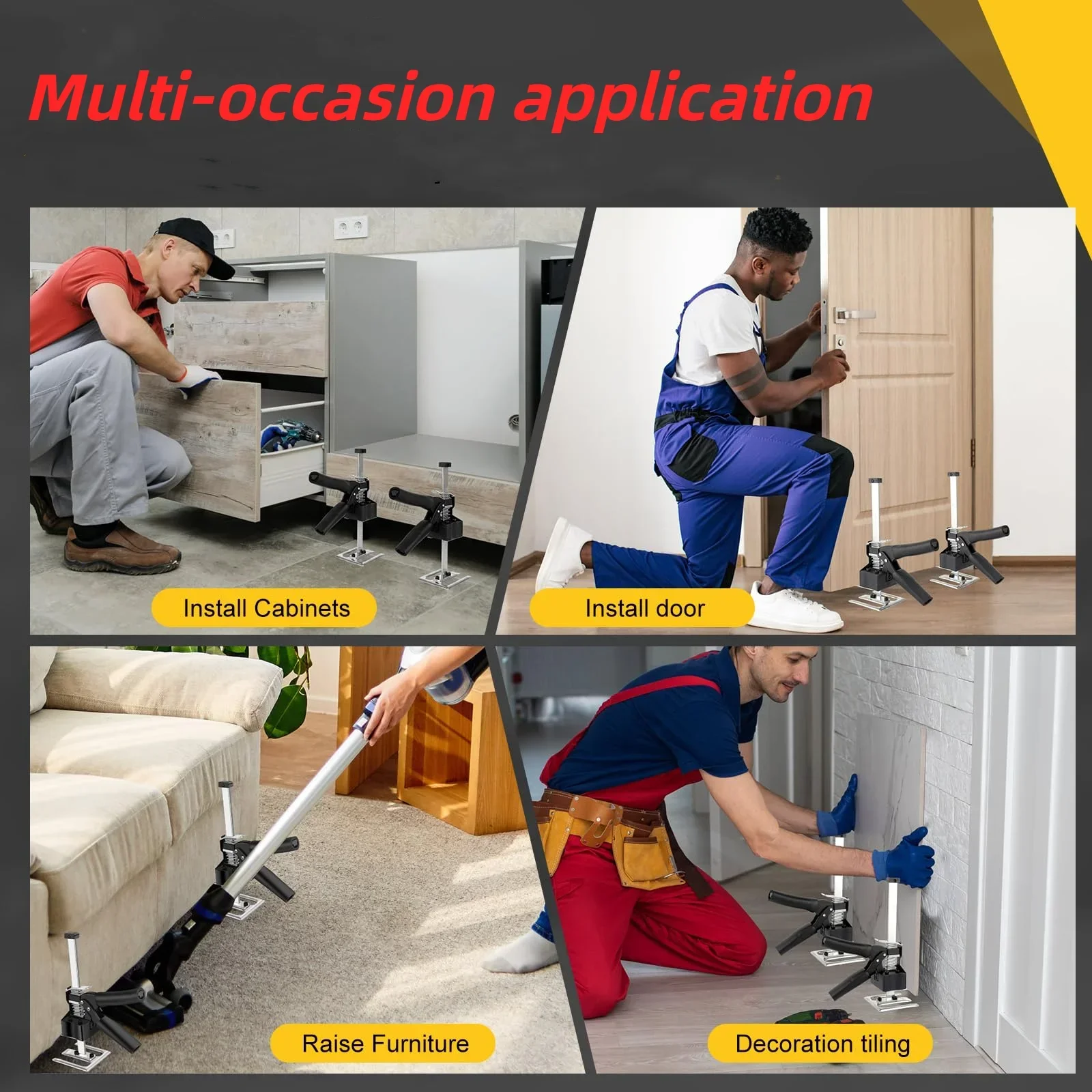 Furniture Lifters jack Tools Labor Saving Arm Jack 2 Pack Hand Lifting Jack for Cabinets and Wall Tile Height Adjuster