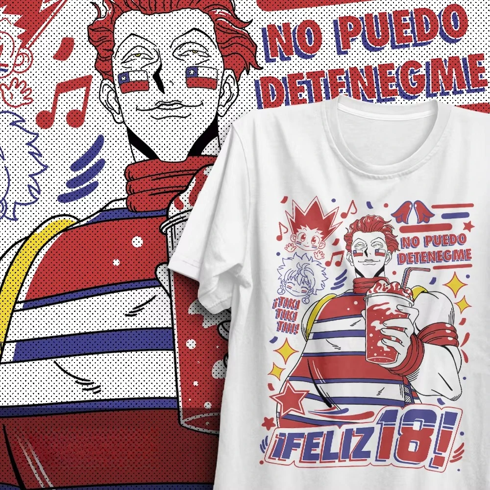 Camiseta Estampada Anime Hunter X Hunter Fiestas Chile Hisoka, Camiseta Deportiva para Hombre y Mujer, Nueva Colección Verano 2026