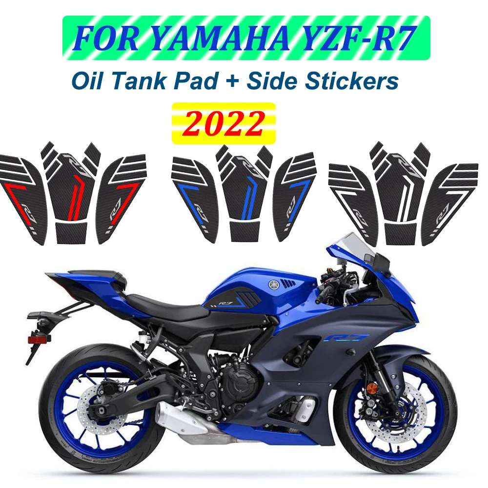 

New For YAMAHA YZF R7 YZFR7 YZF-R7 2022 Motorcycle Anti Slip Fuel Oil Tank Pad Side Knee Grip Decals Protector Pads Stickers