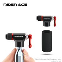 RIDERACE Bicycle CO2 Pump Mini Portable Hand Cycling Tire Tube Inflator Aluminum Alloy Bike Air Pump Schrader Presta Valve AV FV