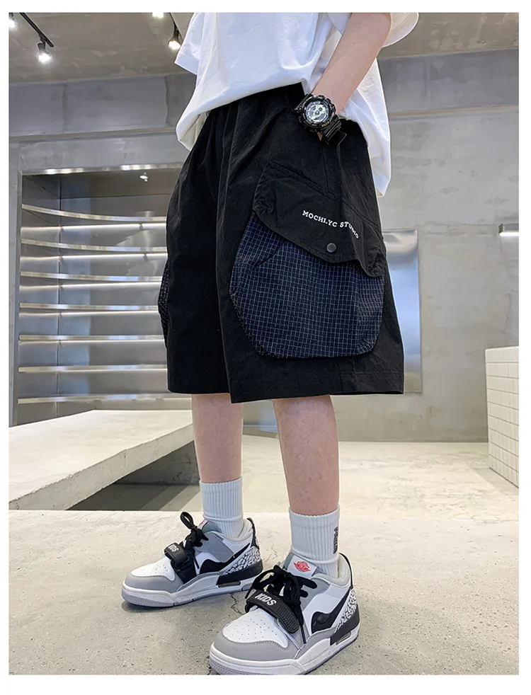 Kurze, stylische Sommer-Cargo-Shorts aus Baumwolle für Kinder und Jungen im Teenageralter, mit großer Seitentasche, neue lässige kurze Cargo-Hosen, 5-14 Jahre – Detail 8