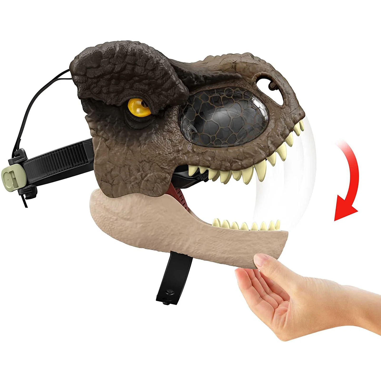 Unique Dinosaur Head Mask Moving Jaw Raptor Mask Realistic Animal Latex Full Head for Carnival Dress Up Halloween Cosplay Party