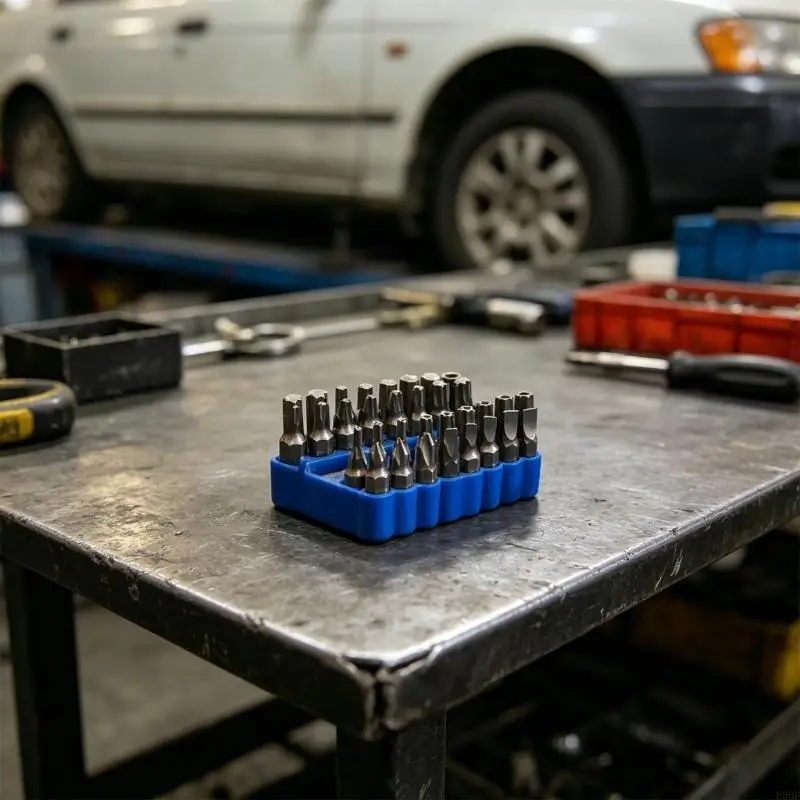 1/4Inch Bit Storage Rack Set, 32 Slot PVC Tool Drawer Storage Bit Holder