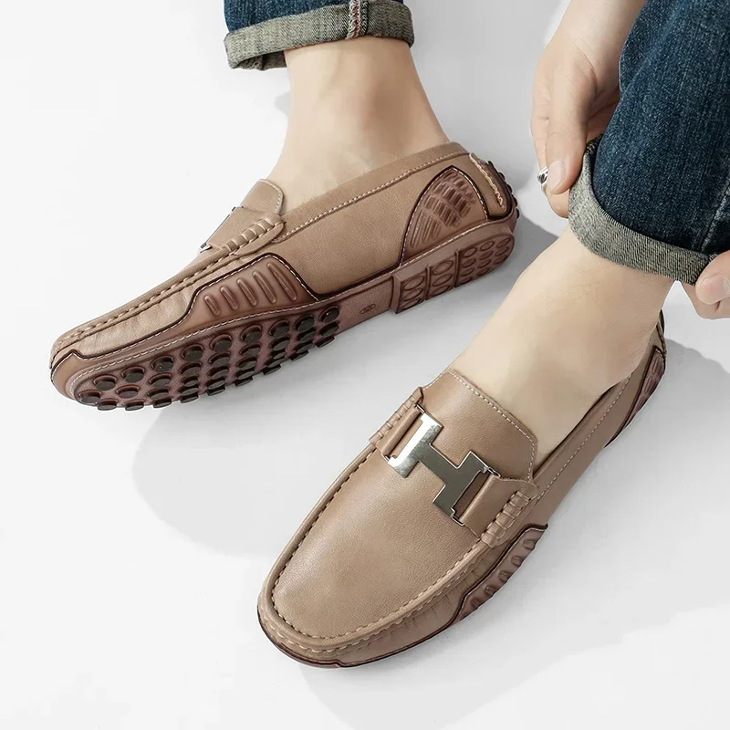 Dou dou Schuhe neue atmungsaktive trend ige lässige Lederschuhe britisch ein Schritt Fahrkomfort große Herren schuhe Trend