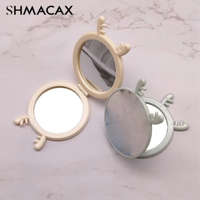 Foldable Makeup Mirror Mini Flowers Makeup Vanity Mirror Portable Hand Mirrors Double-Side Compact Mirror Pocket Cosmetic Mirror