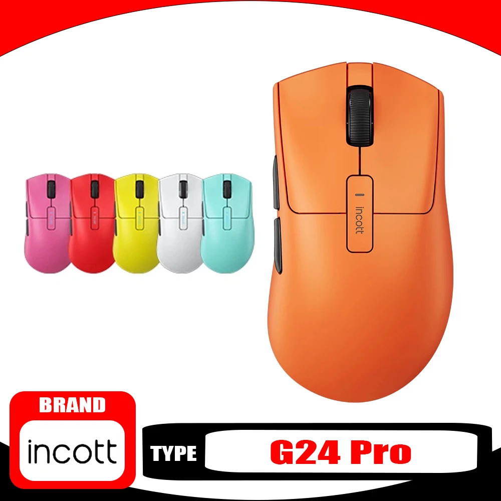 

Беспроводная мышь Incott G24 Pro 8K PAW3950, двойной режим, игровая мышь с быстрой зарядкой, эргономичная мышь на заказ, аксессуары для ПК, геймеров, подарки