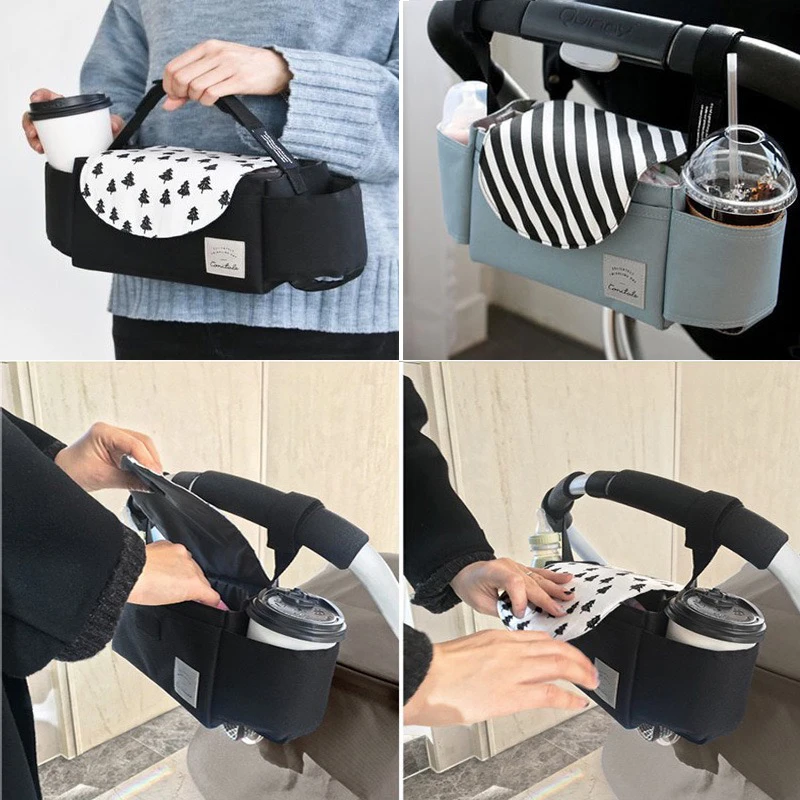 Stroller Bag Pram Organizer Baby Accessories Cup Holder Cover Newborns Trolley Portable Travel Car Bags For Carriages Universal