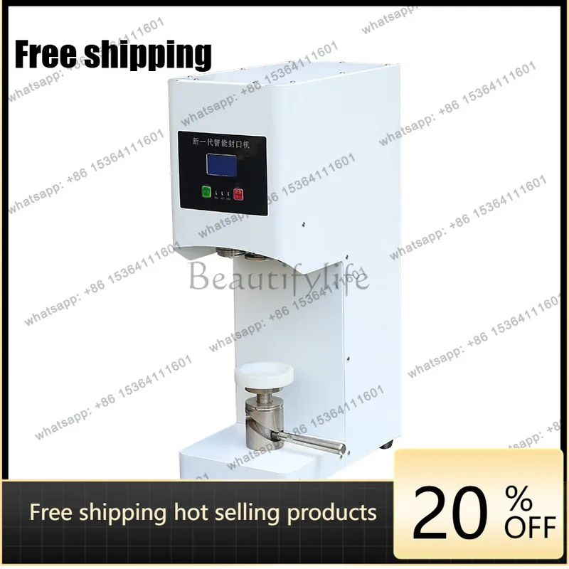 Automatic can sealing machine, milk tea drink plastic bottle sealing machine