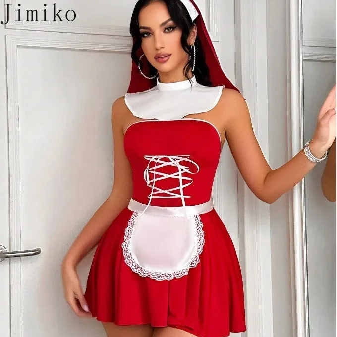 Strój pokojówki cosplay kostium Halloween dla dorosłych kobiet uniform zakonnica cosplay seksowne stroje festiwalowe ubrania damskie 18+