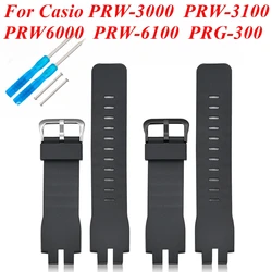 For Casio PRO TERK PRW-3000 PRW-3100 PRW6000 PRW-6100 PRG-300 Watch Strap Resin Watchband Accessory Wristband Bracelet With Tool