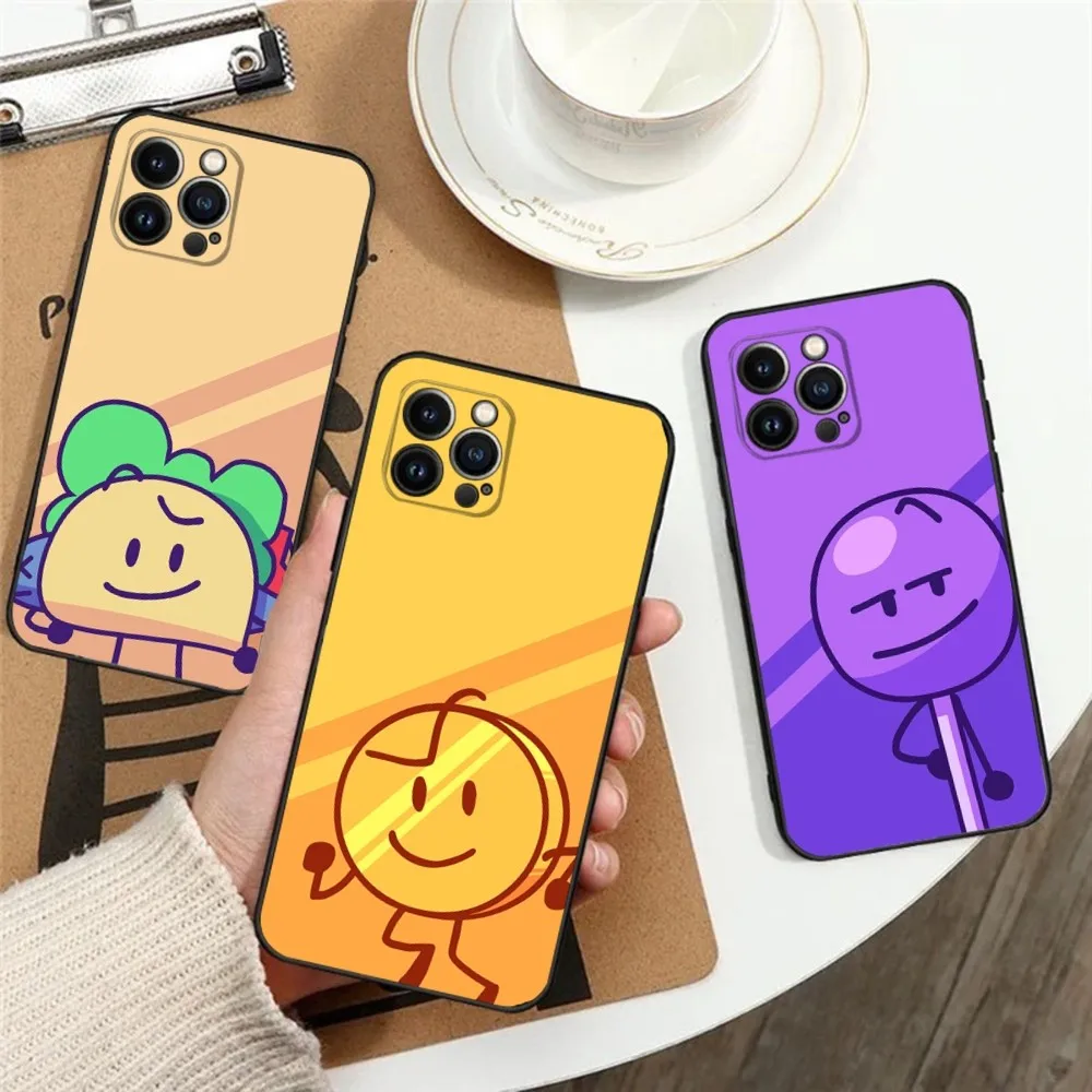 Bfdi Battle For D-Dream Island Phone Case For iPhone 16,15,14,13,12,11,Plus,Pro Max,XS,X,XR,SE,Mini,8,7 Soft Silicone Black Cove