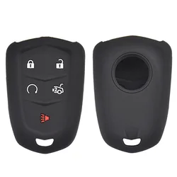 For Cadillac CT6 ATS CTS XTS SRX XT5 Silicone Remote Key Case Fob Shell Cover Skin Holder 5 Button 2015-2019