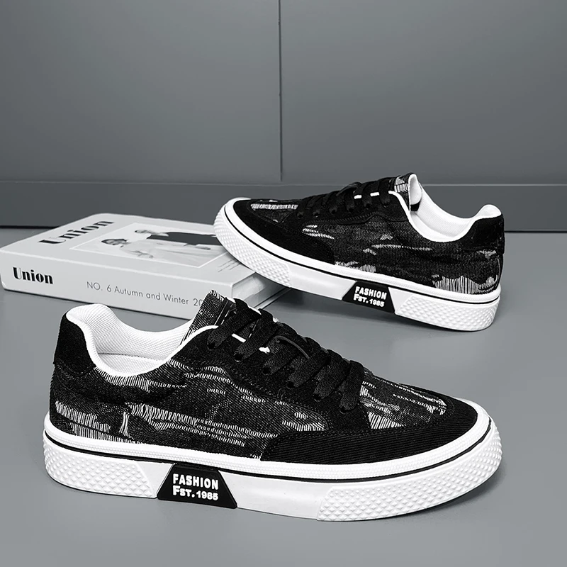 

Men's Retro Textured Patchwork Casual Shoes Trendy Breathable Sneakers New Style Comfortable Footwear