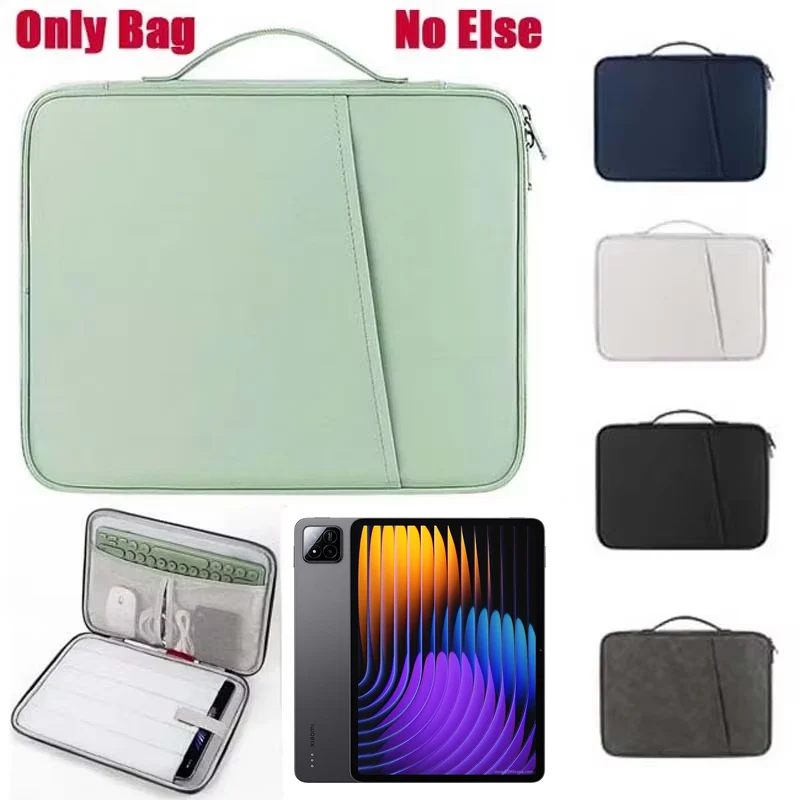 Tablet Storage Bag for Xiaomi Pad 7 Pro Waterproof Sleeve Multi Pocket Handle Zip Pouch for Cable Mouse Keyboard Phone Case