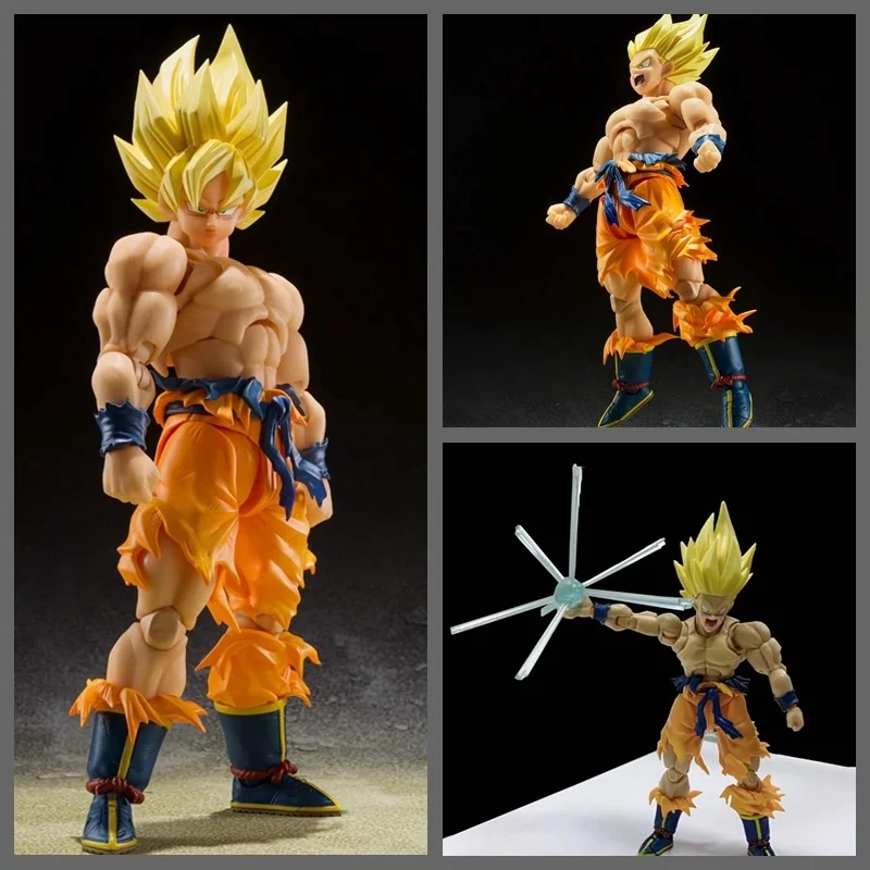 Anime 17cm Dragon Ball Super Saiyan Hand Model Three Generations Of Battle Damage Wukong Desktop Decorations Birthday Gift