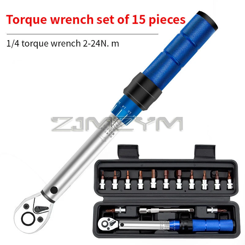 15Pcs/Set Torque Wrench Set 1/4\