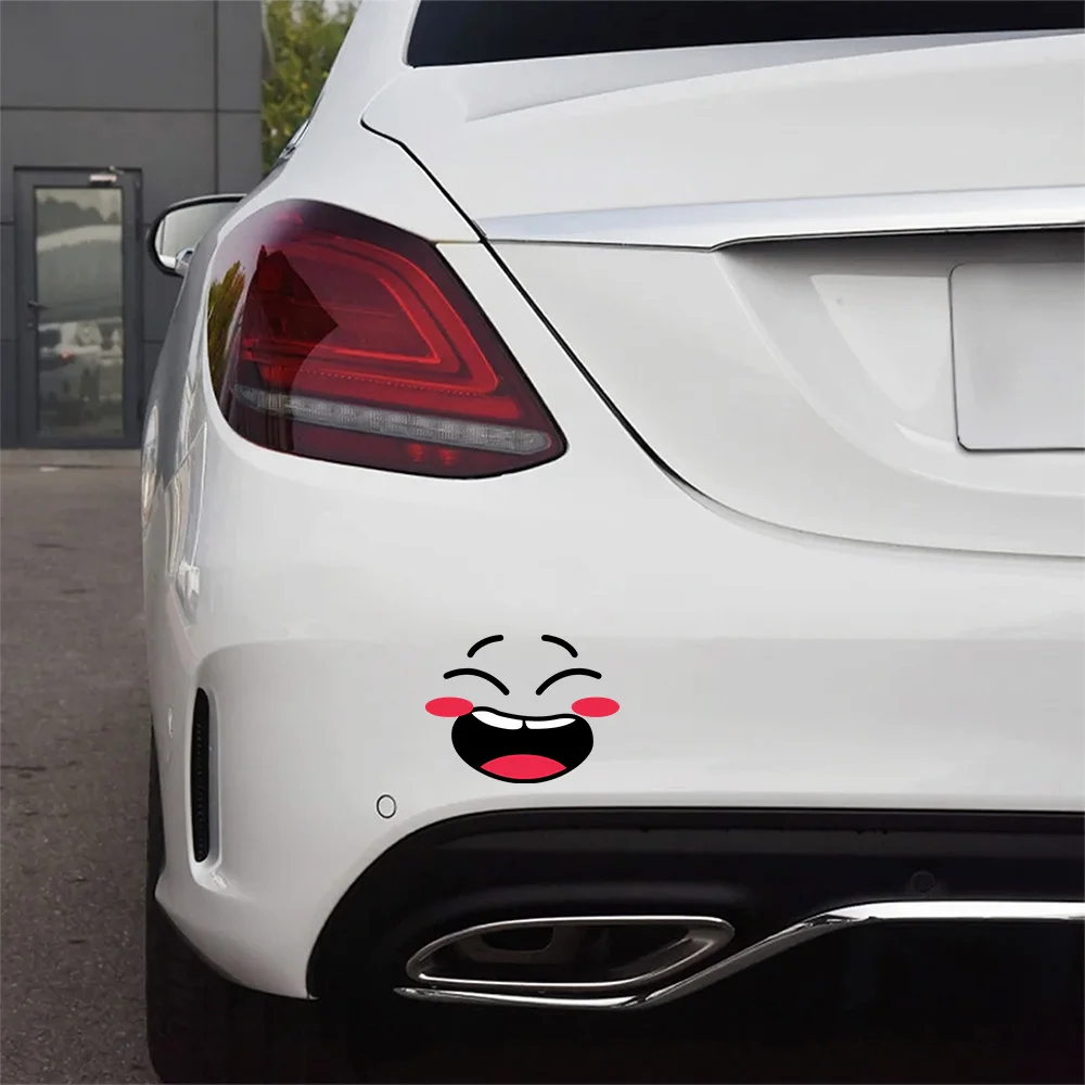 Motorcycle Auto Cartoon Cute Laugh Heartily Expression Vinyl Car Stickers Bicycle Decals Styling Decoration Exterior Accessories