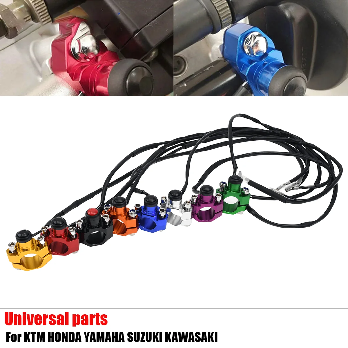 

CNC Motorcycle Universal Stop Start Kill Switch Button with Rotating Bar Clamp New For HONDA CRF YZF EXC WRF XCF 125 250