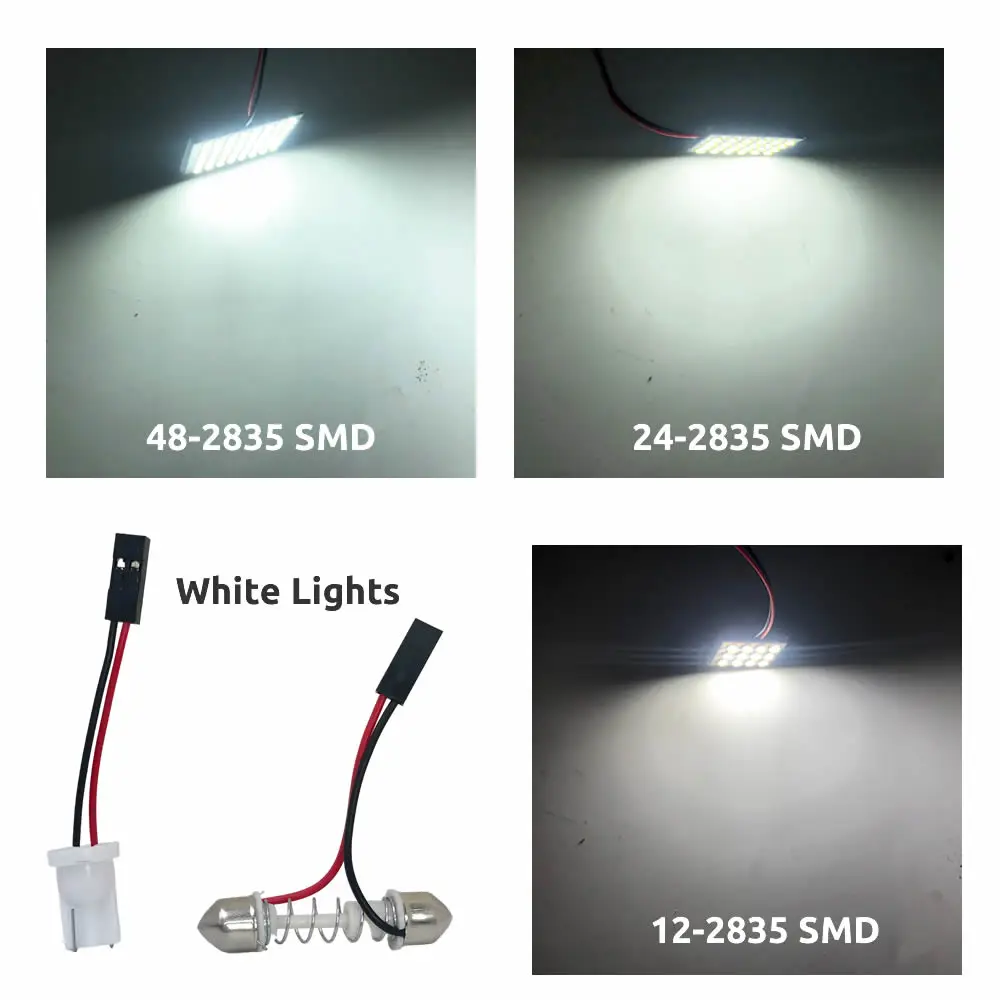 T10 W5W C5W C10W 31MM 36MM 39MM 42MM LED 12/24/48SMD White Lights Panel Reading Trunk Lamp Super Bridght Bulb DC 12V for Car