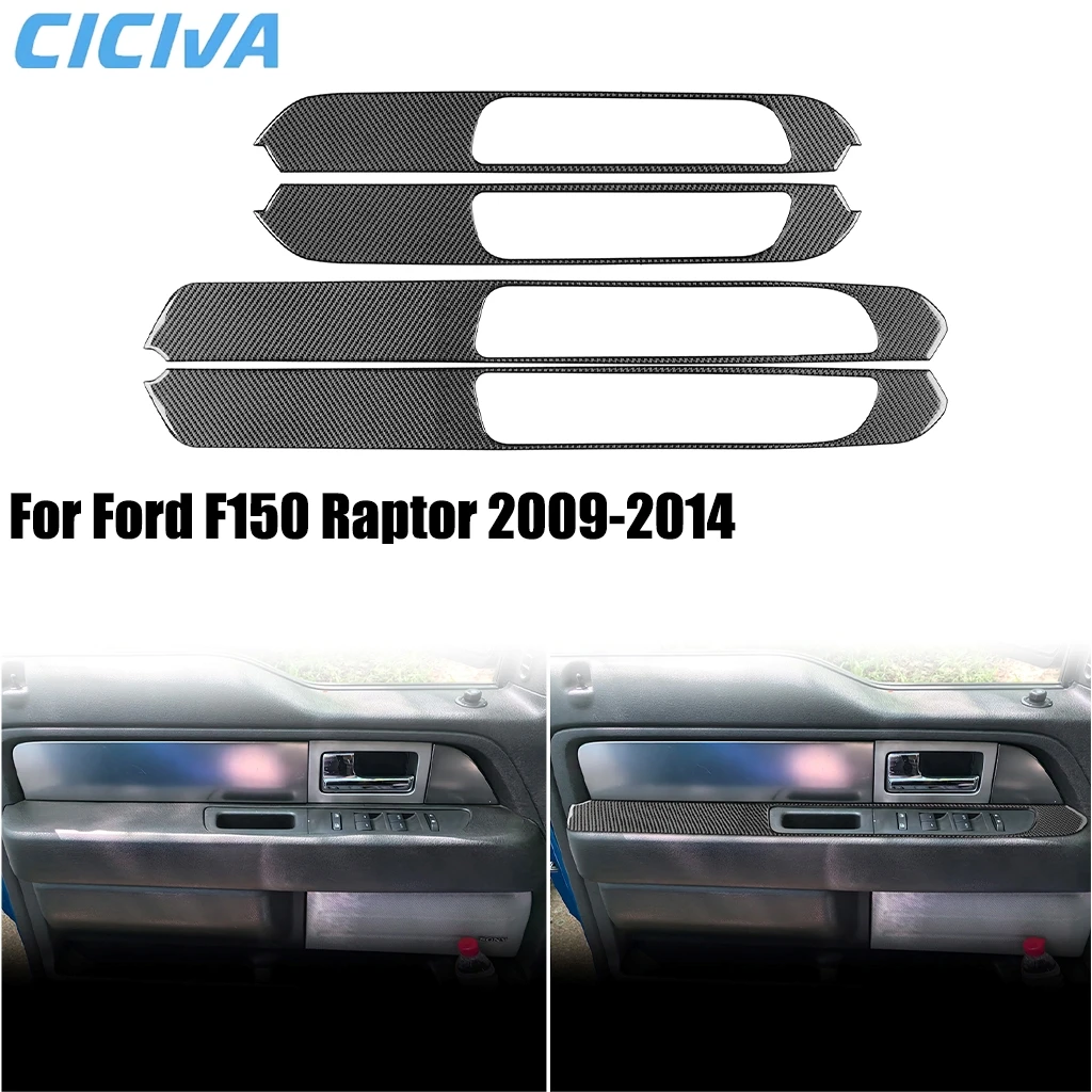 

For Ford F150 Raptor 2009-2014 Carbon Fiber Interior Window Lifting Control Panel Cover Trim Decorative Stickers Car Accessories