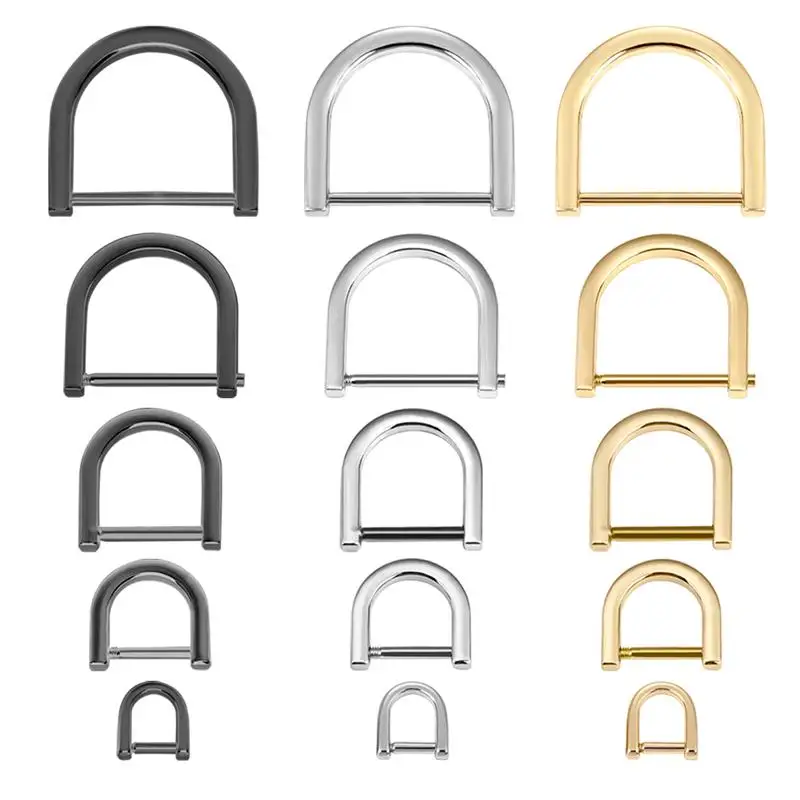 2 stücke Metall D Ring Schnalle Schäkel Verschluss Abnehmbare Schraube Verschluss DIY Tasche Strap Hängen Haken Gürtel Schnalle Schlüsselring verbindung Zubehör