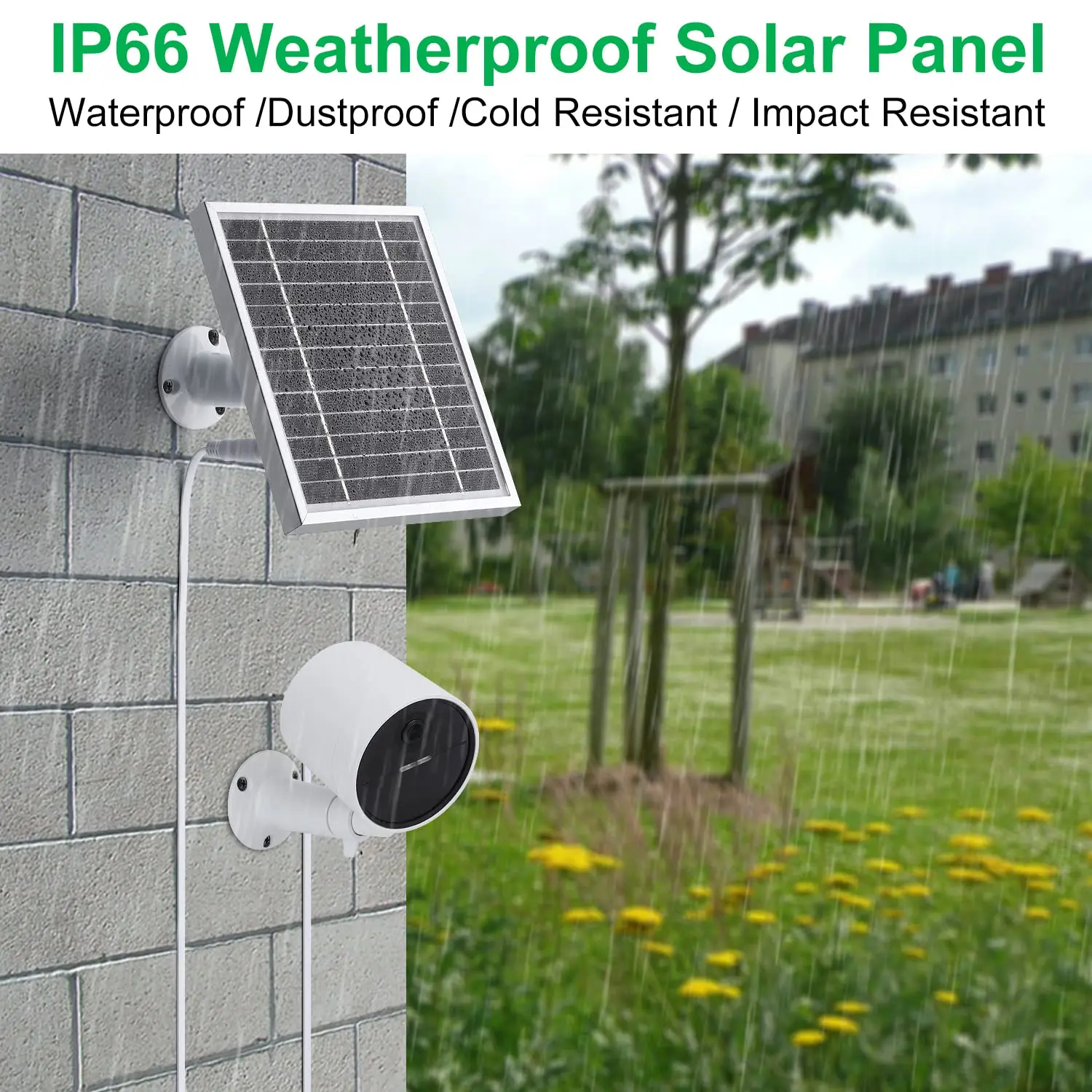 2PACKSolar Panel Compatible withOutdoor Security Camera,Power Your Outdoor Camera continuously,AL Alloy Frame Durable and Sturdy