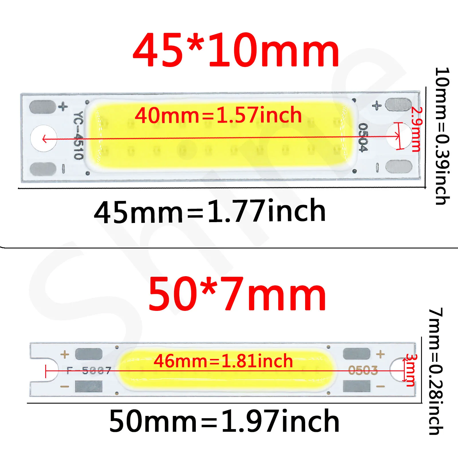 8 szt. 5W DC15V-17V świecący czip LED z kolbą 300mA 50*7mm 45*10mm do lamp ściennych z lampkami do latarki oświetlenie samochodu świetlówka LED